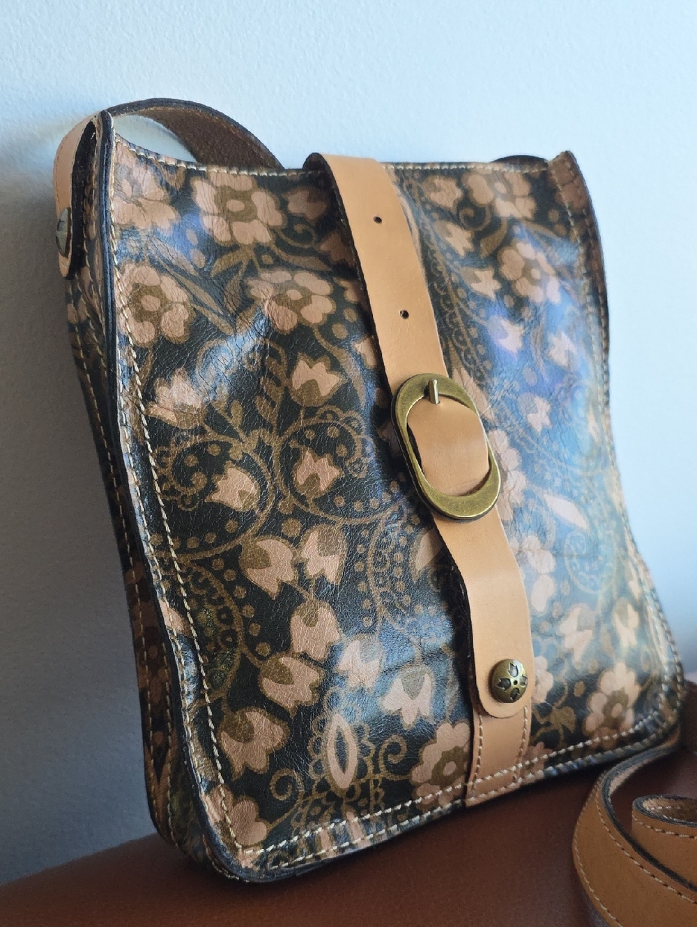PATRICIA NASH NWOT Italian Folklore Tan Crossbody with Dust Bag - Picture 11 of 11